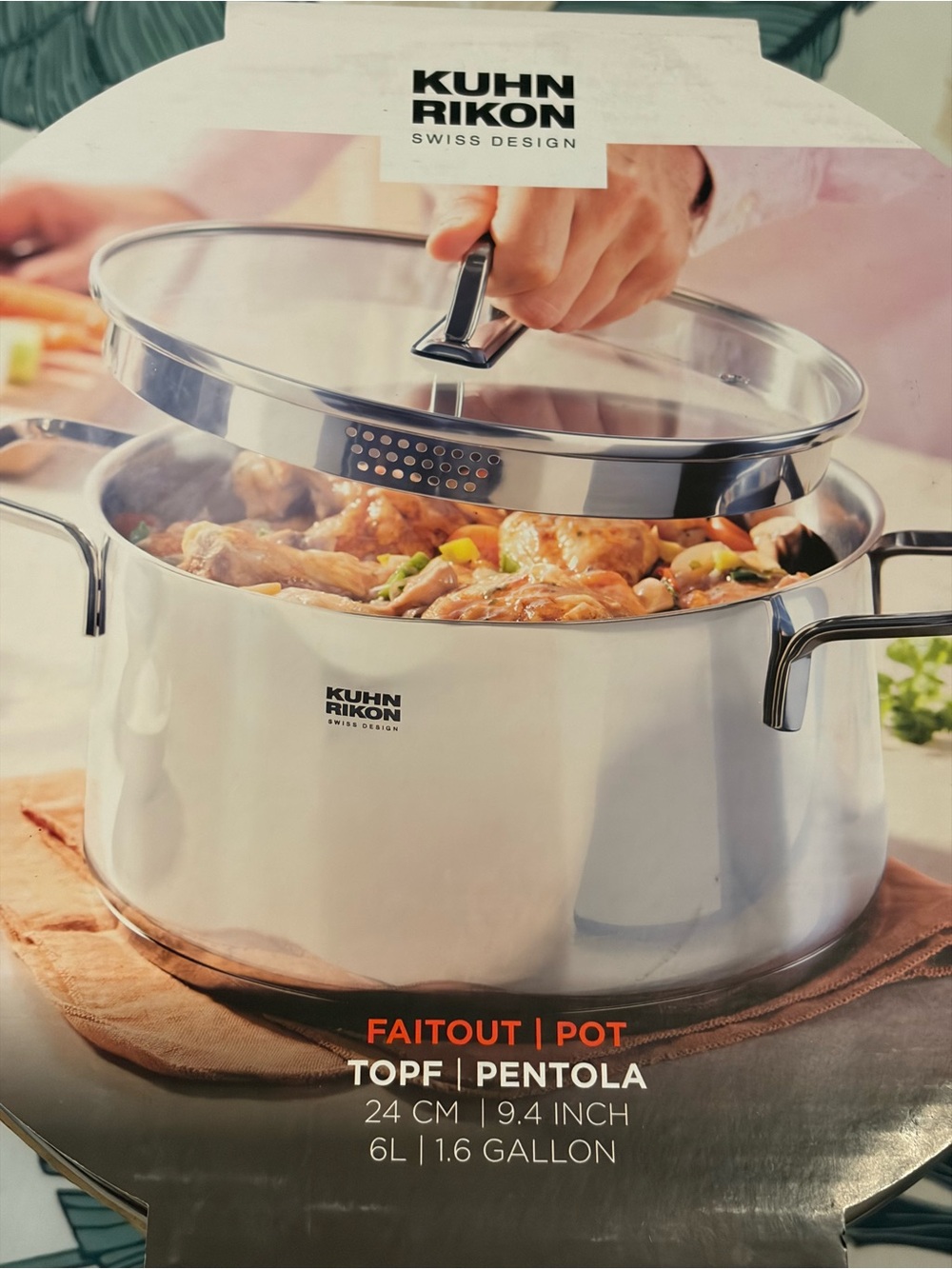 Kuhn Rikon Stainless Steel 6L Stock Pot in Silver